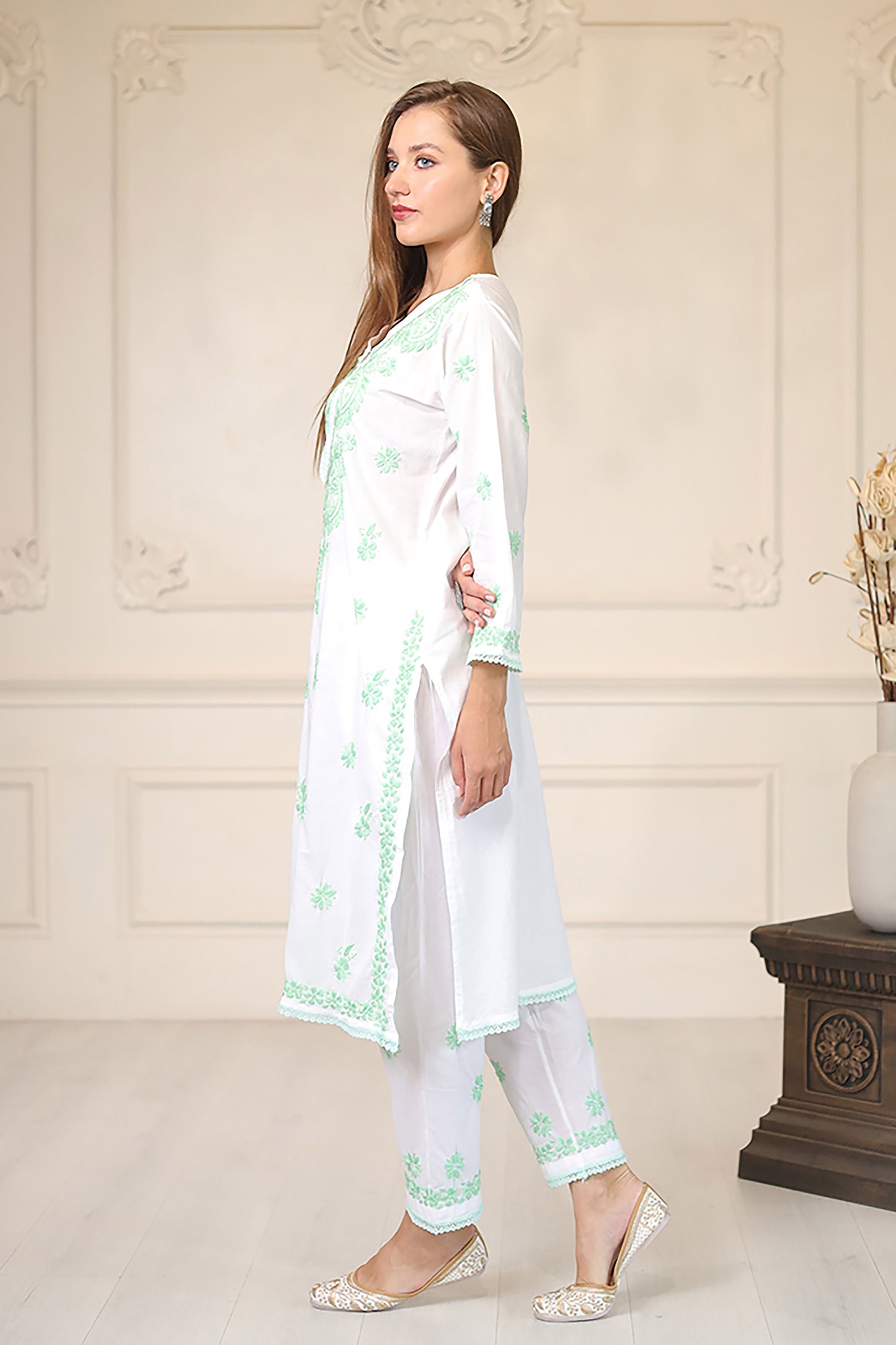 Chikankari Hand Embroidered Kurta with Pant