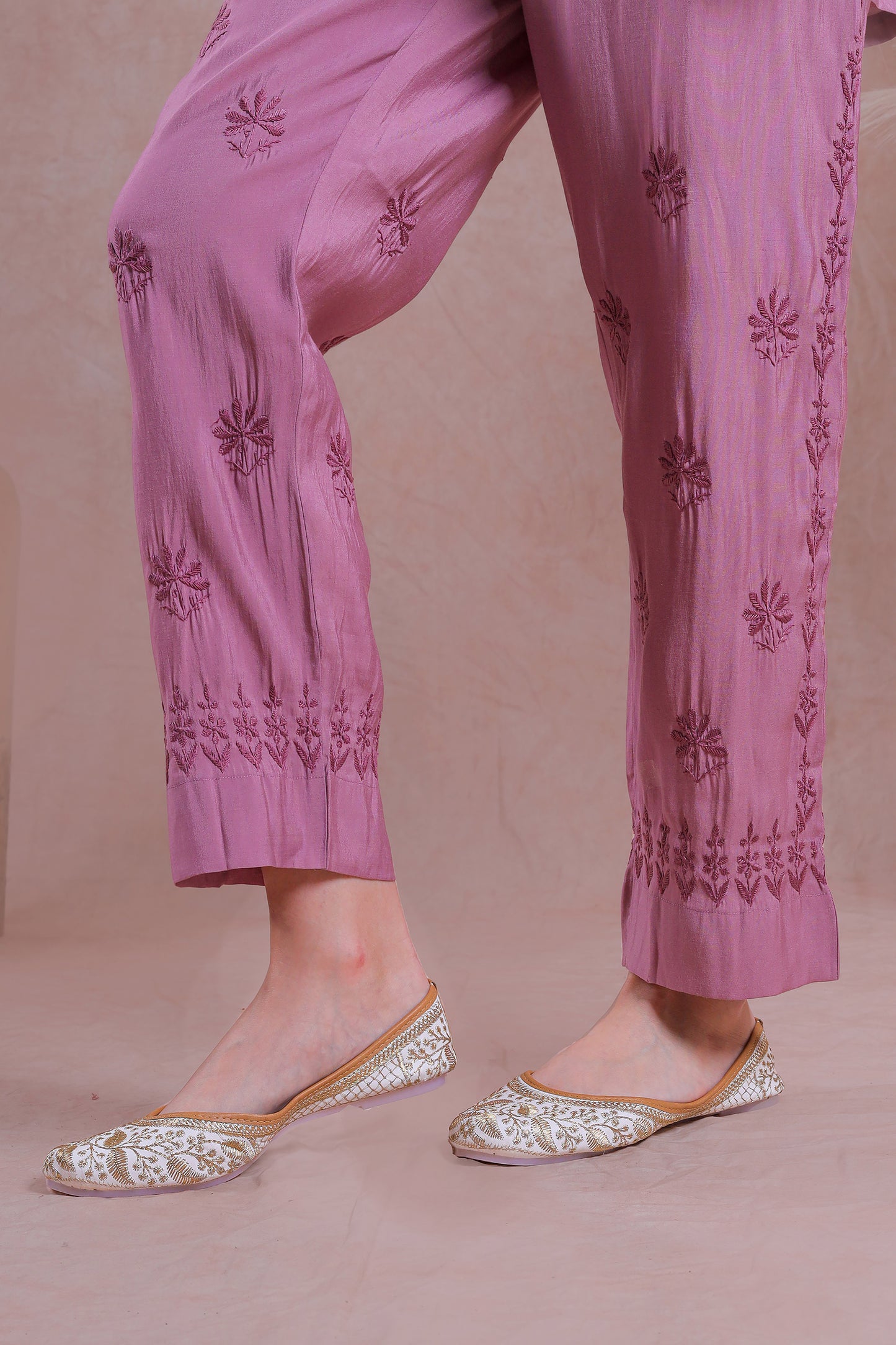 Muted Pink Chikankari Co-ord Set