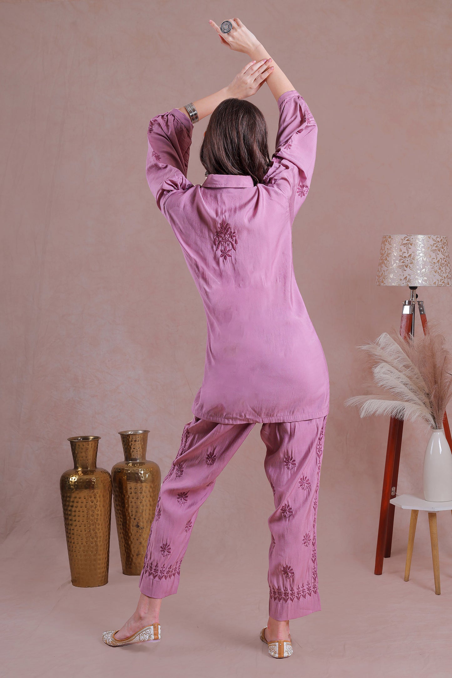 Muted Pink Chikankari Co-ord Set