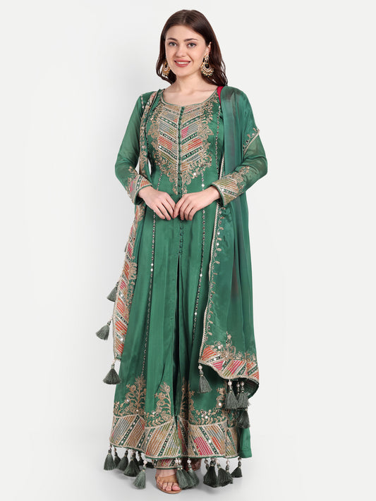 Embroidery on the frock to enhance its beauty and charm.