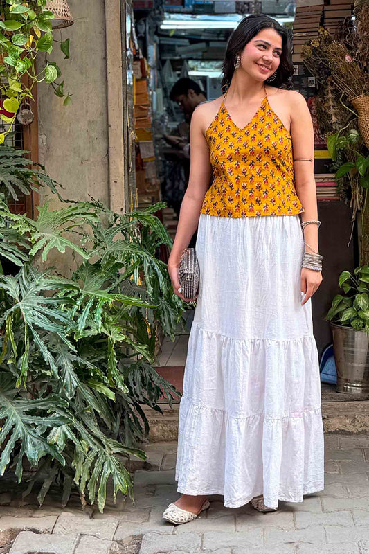 Kamli Halter Neck Fusion Kurti