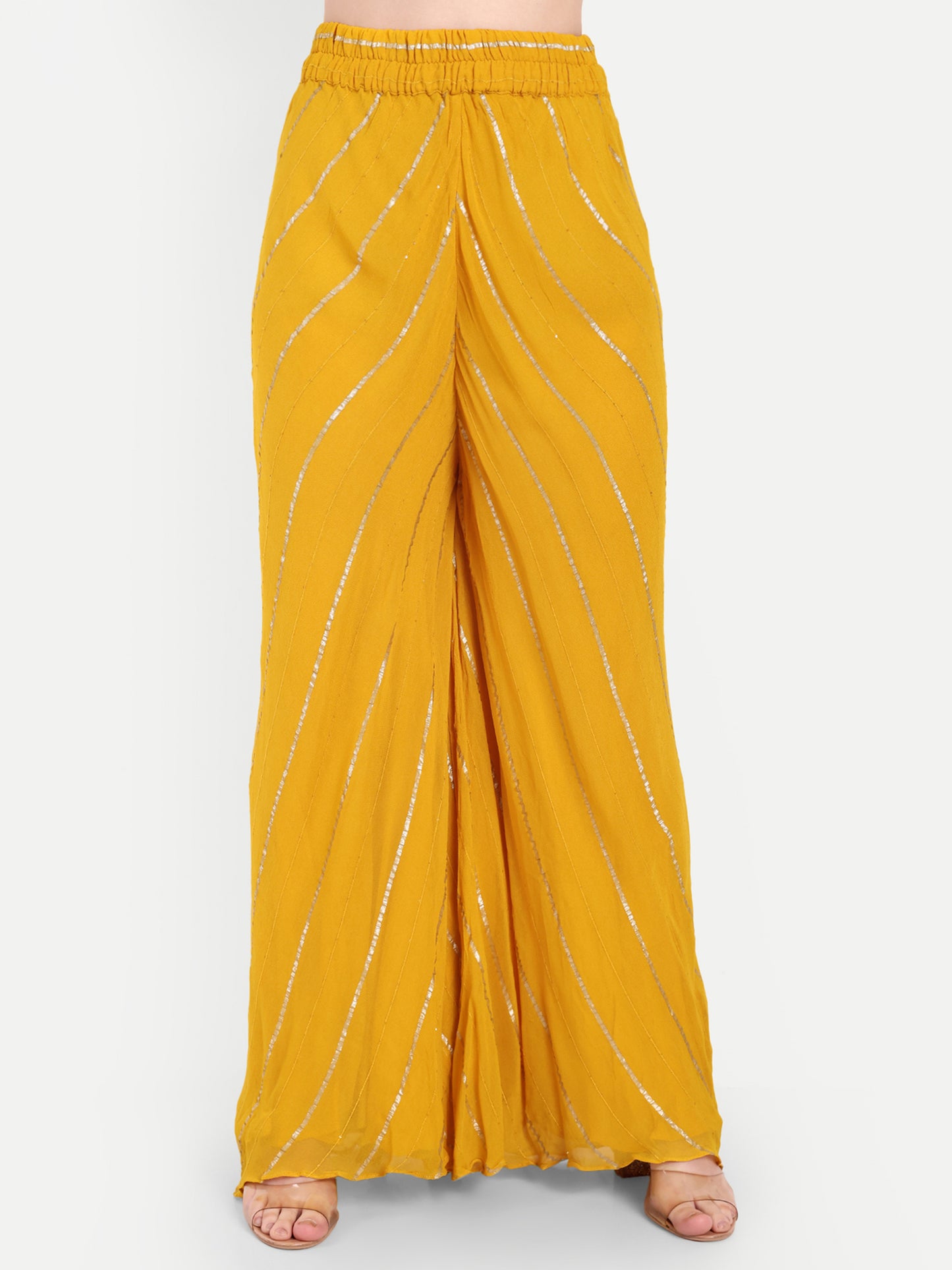 Yellow Cape With Sharara Set