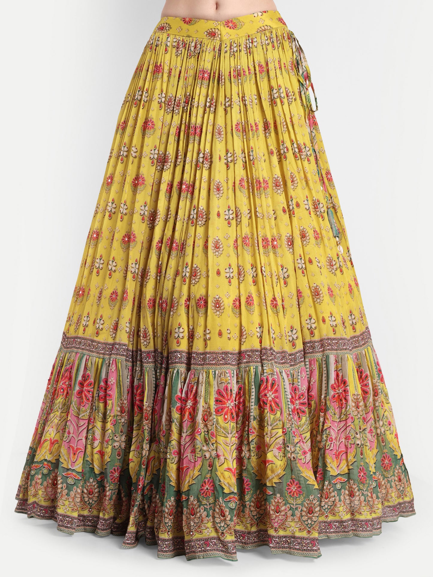 Yellow Heavy Flared Lehanga
