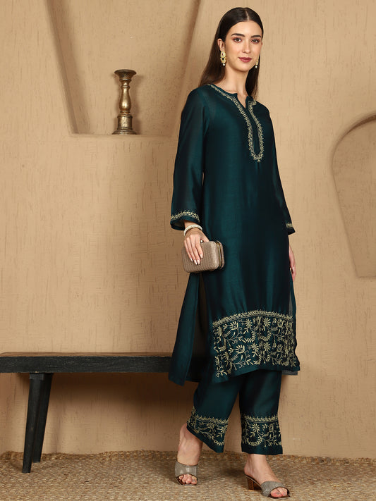 Kashvi Chikankari Kurta Set Notch Neck
