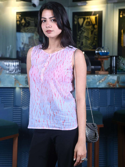 Sleeveless Shibori Officewear Top