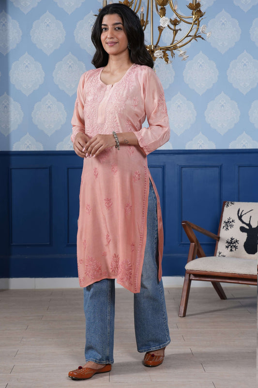 Handcrafted embroidery adds a unique and sophisticated touch.