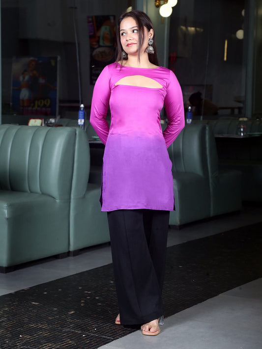 Zenia Three-way Strappy Kurti Pink and Purple