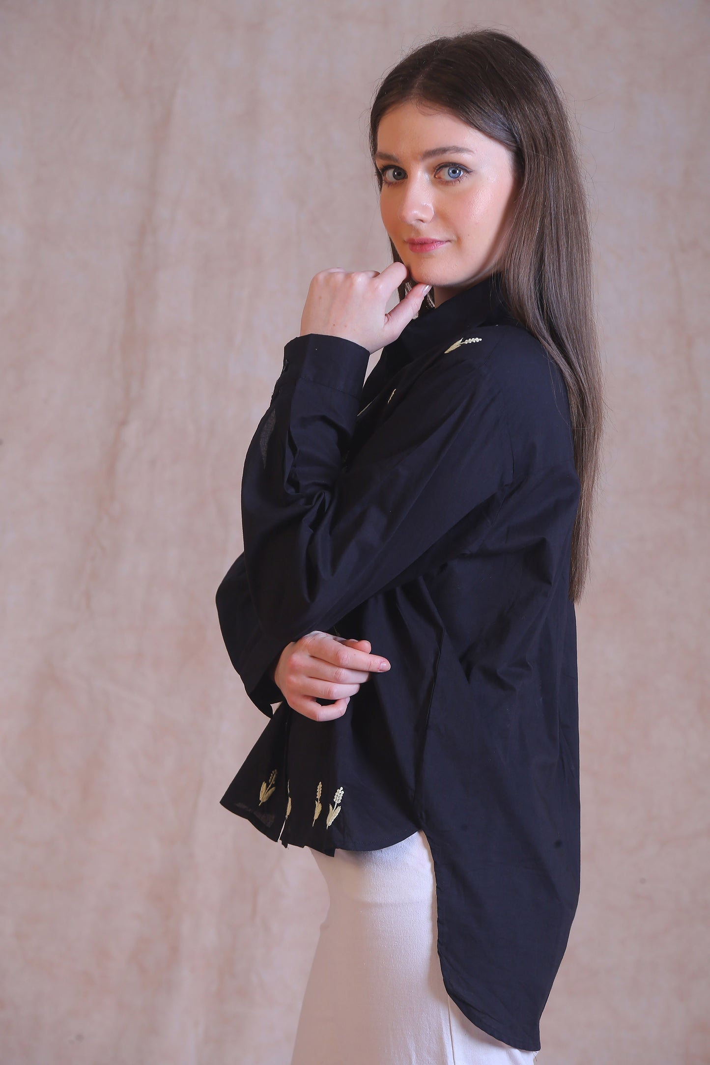 Black Chikankari Shirt