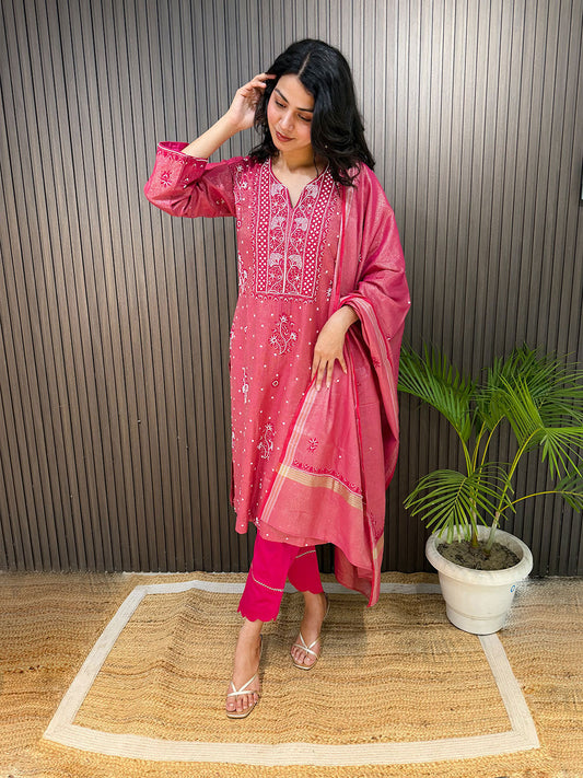 Kiana Chikankari Tissue Kurta Set