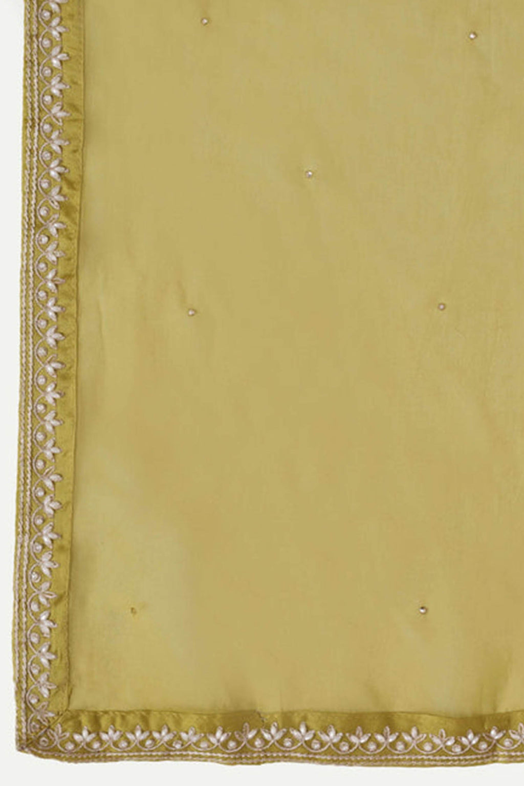 Green Kurta Set With Moti Work