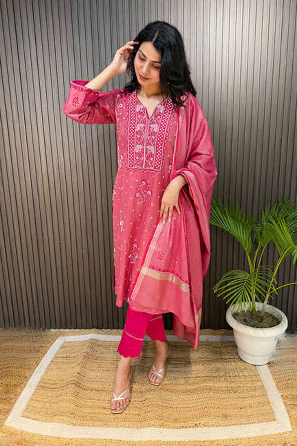 Priya Chikankari Tissue Kurta Set