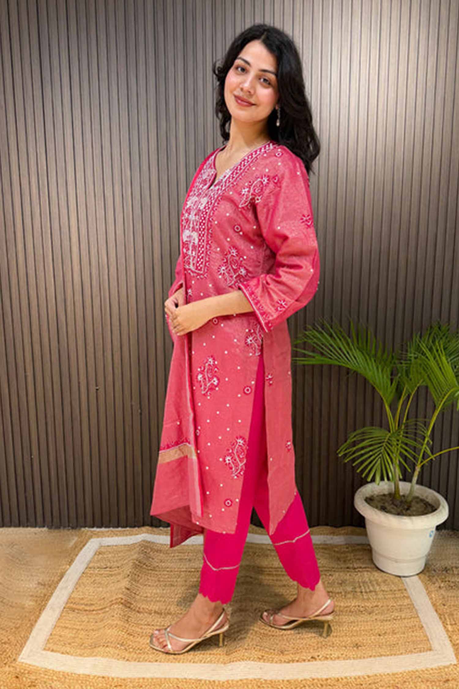 Priya Chikankari Tissue Kurta Set