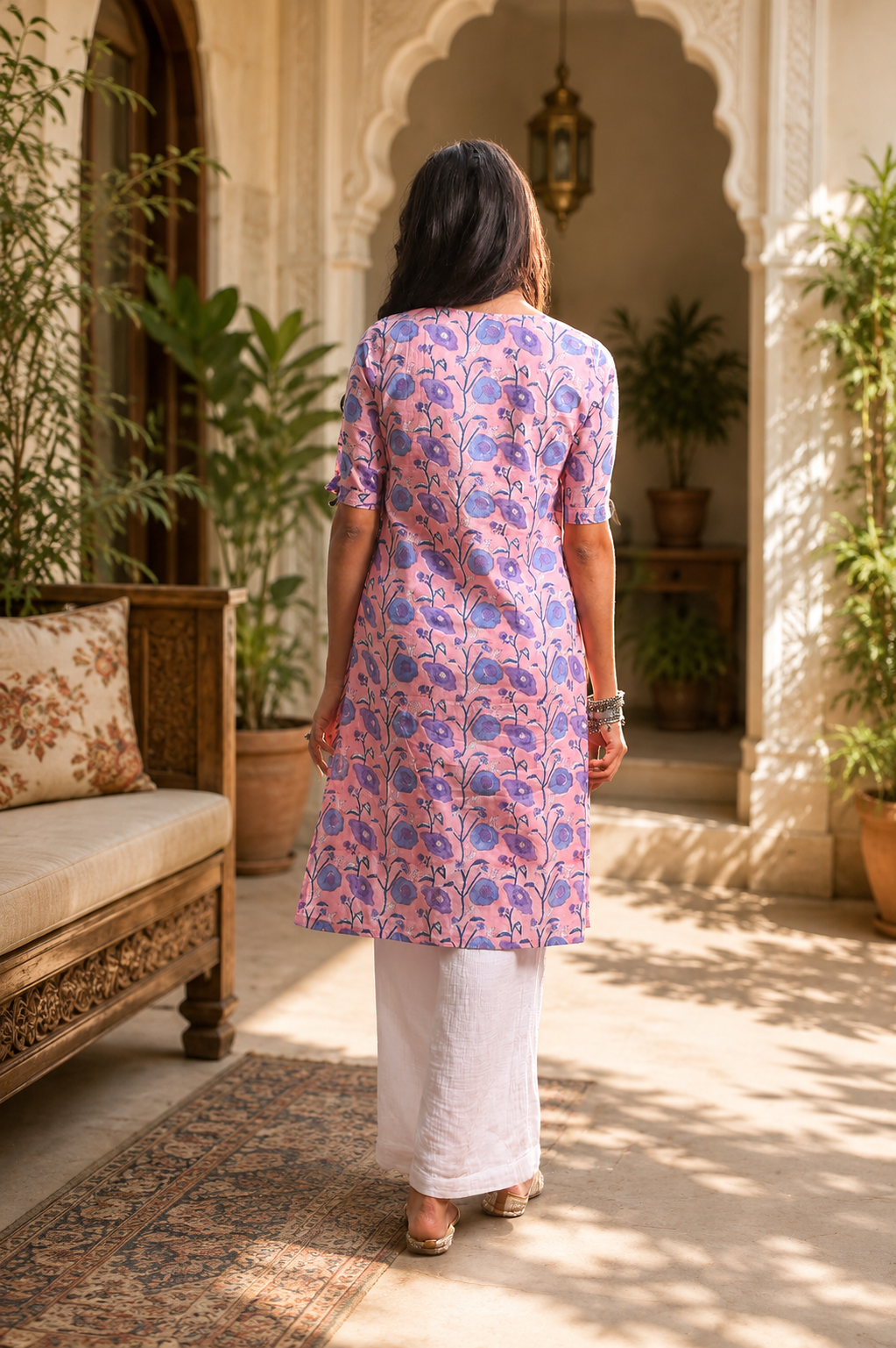 Ojasvi Cotton Handblock Print Kurta