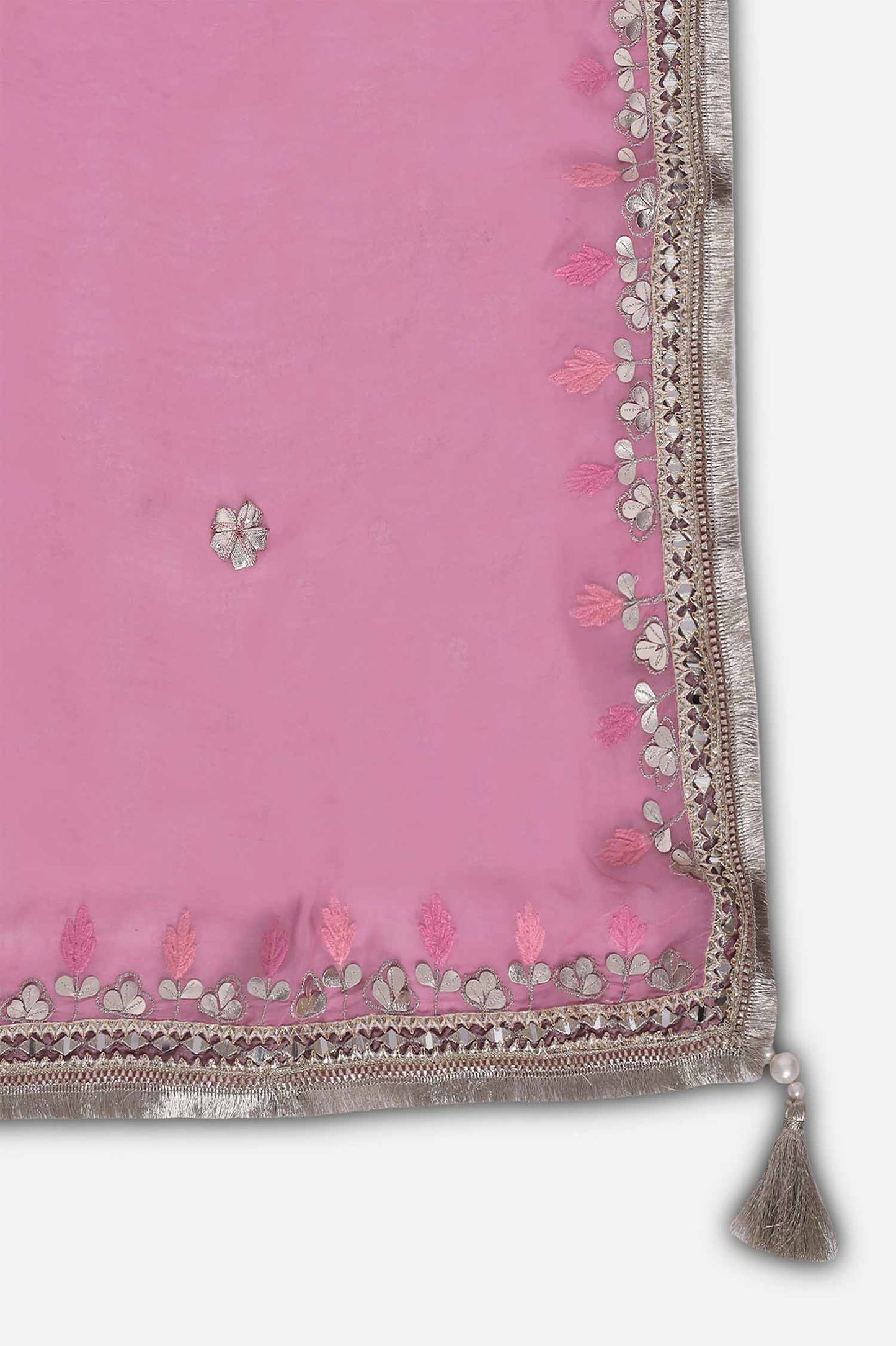 Pink Gotta Patti Full Sleeves Anarkali With Dupatta