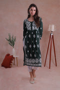 Green Chikankari Kurta, a perfect blend of tradition and elegance. 