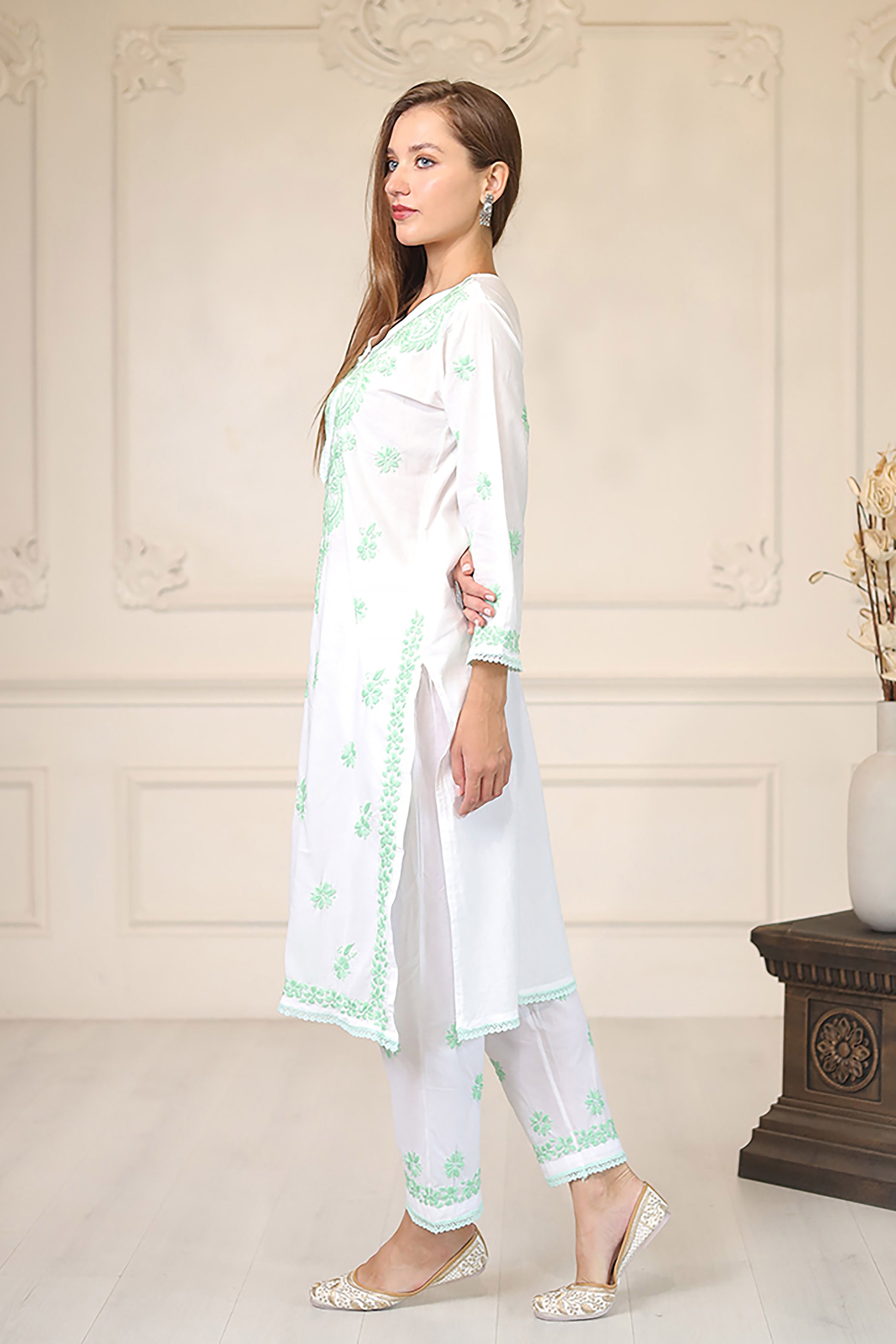 Chikankari Hand Embroidered Kurta with Pant