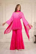 Mukaish embroidery Kurta set with Sharara 