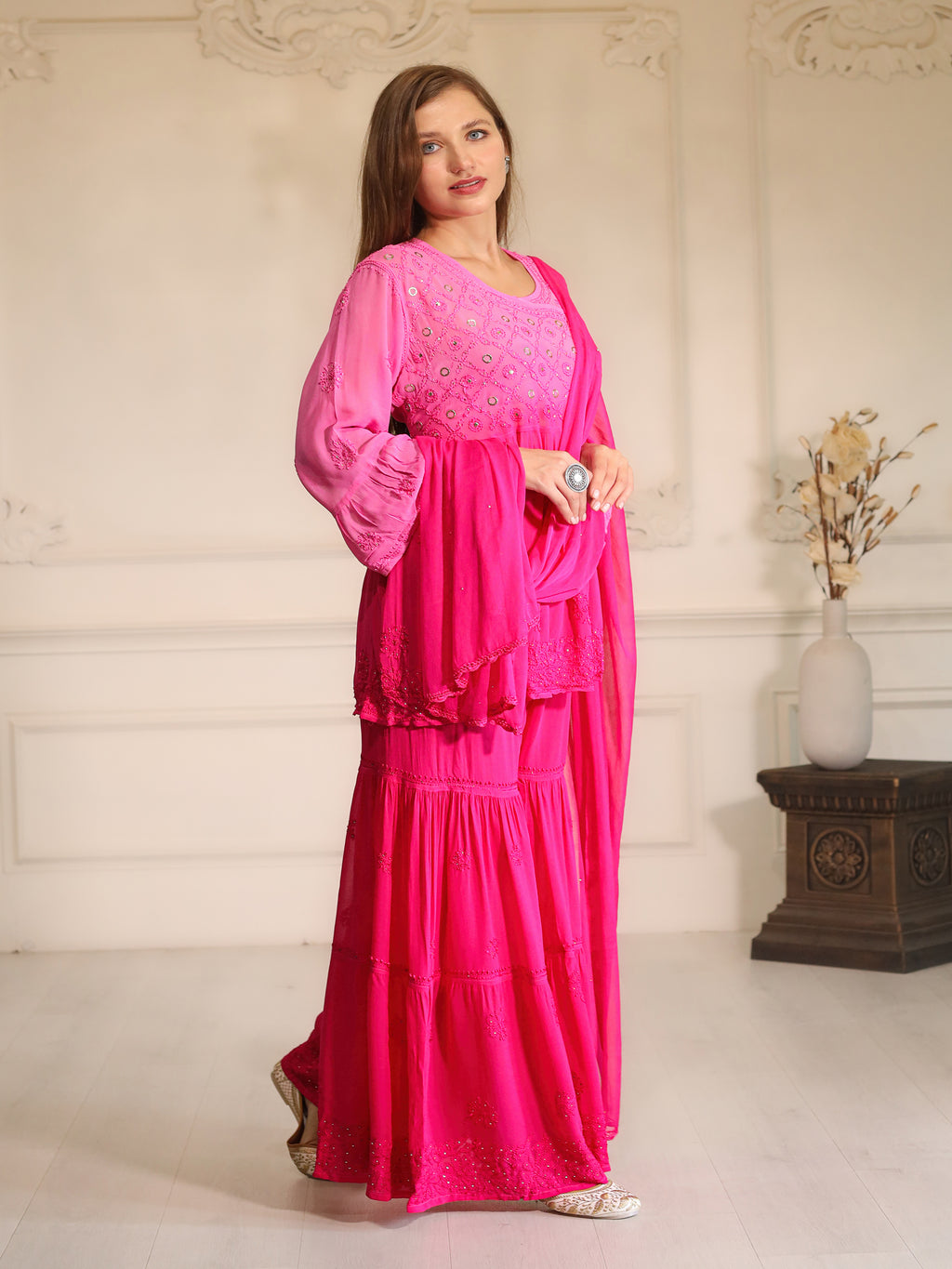 Shaira Mukaish Chikankari Sharara Set