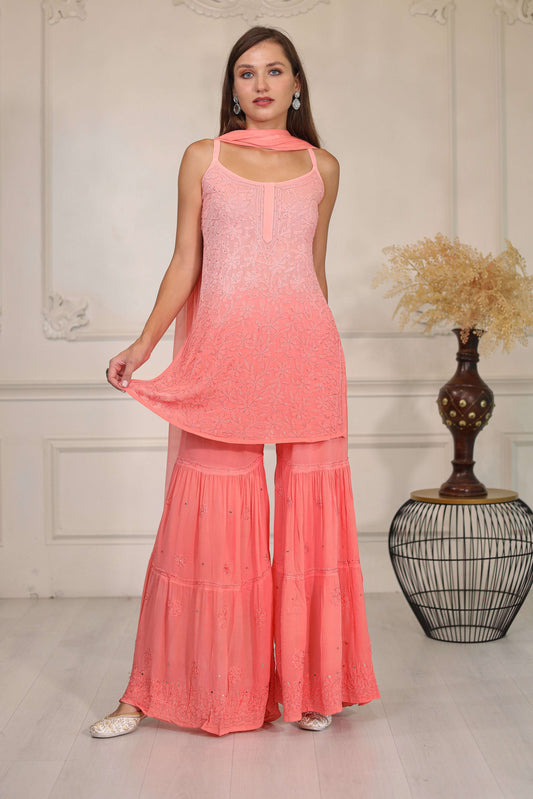The graceful ombre effect blends vibrant orange hues