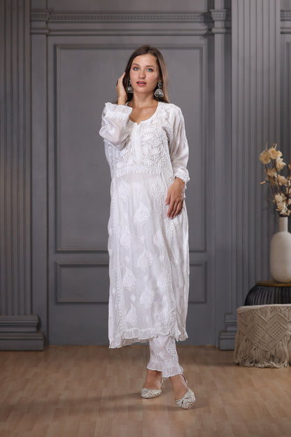 Muslin yoke kurta with pant 