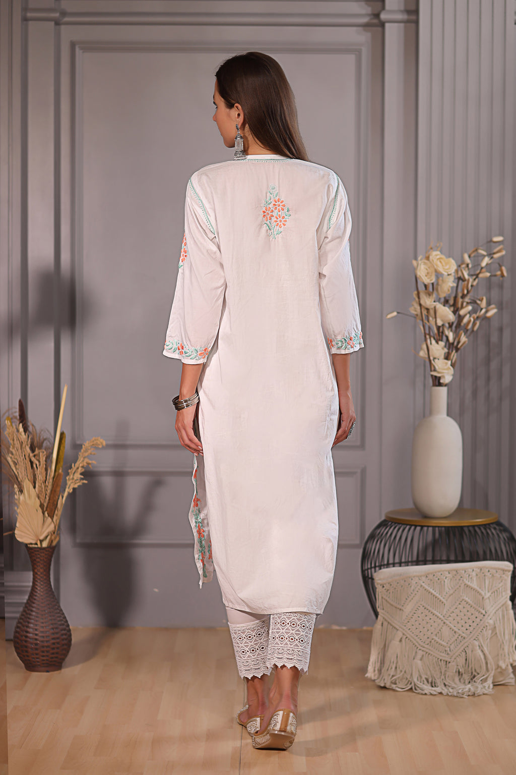 All hand emberoidered and a look that never goes out of style.