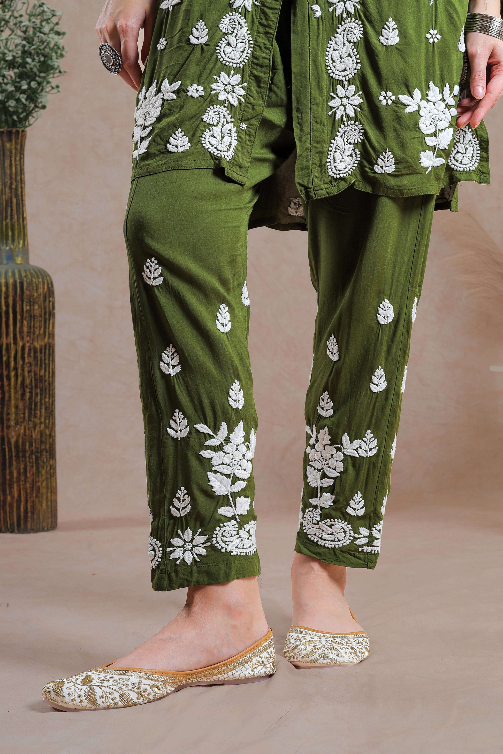 Muslin Straight Kurta with Pant.
