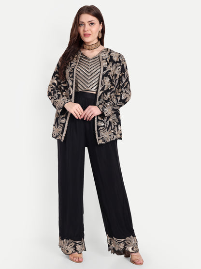 Bralette Embroidered Work silk coat set