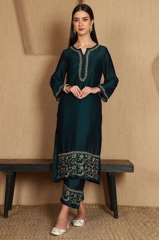 Kashvi Chikankari Kurta Set Notch Neck