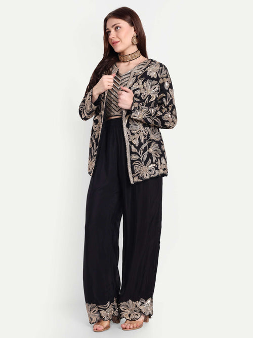 silk and designed with golden thread embroidery