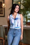 Shibori Printed Crop Top