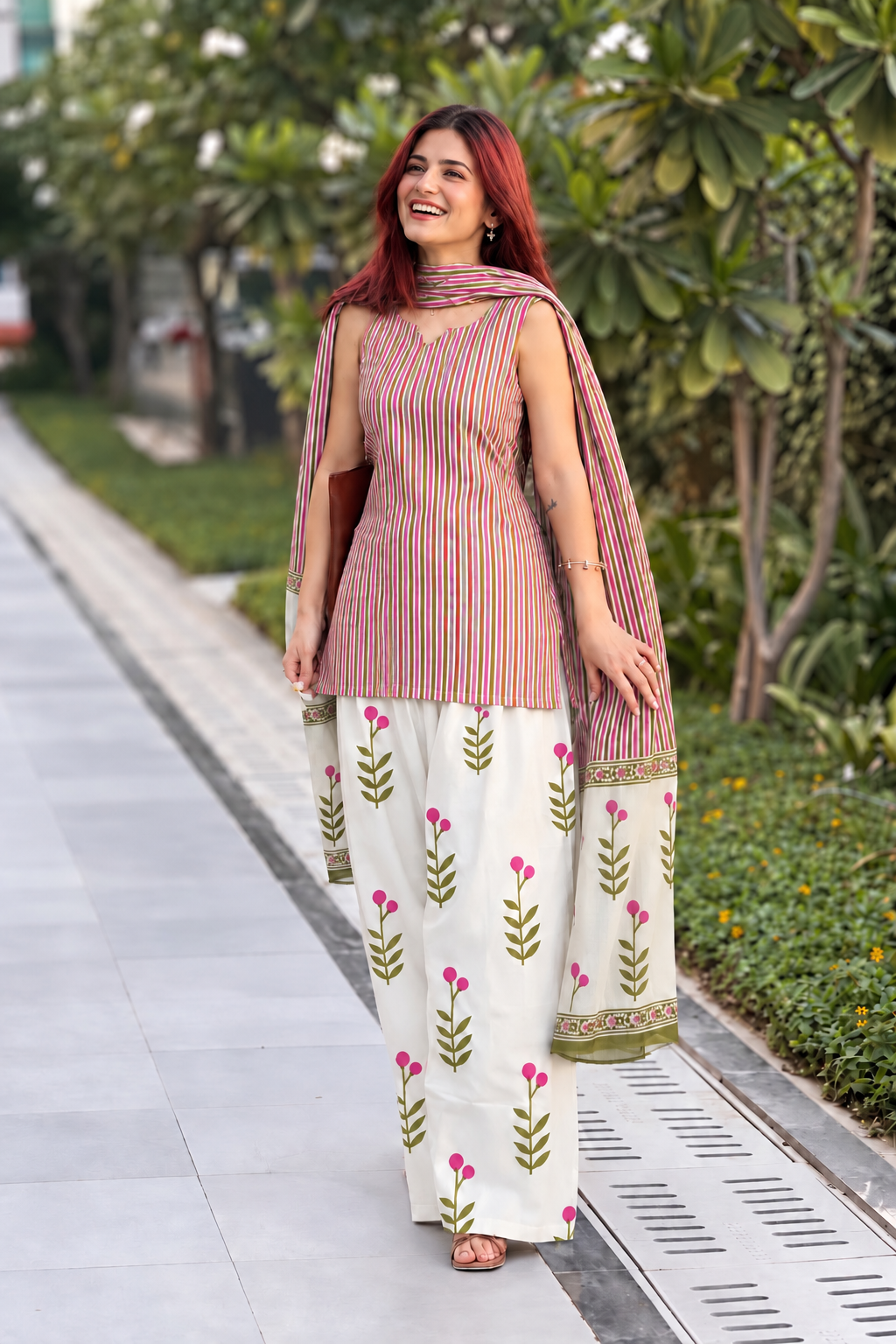 Paro Cotton Farshi Set with Dupatta