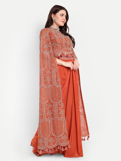 Long sleeves stone work embroidered blouse 