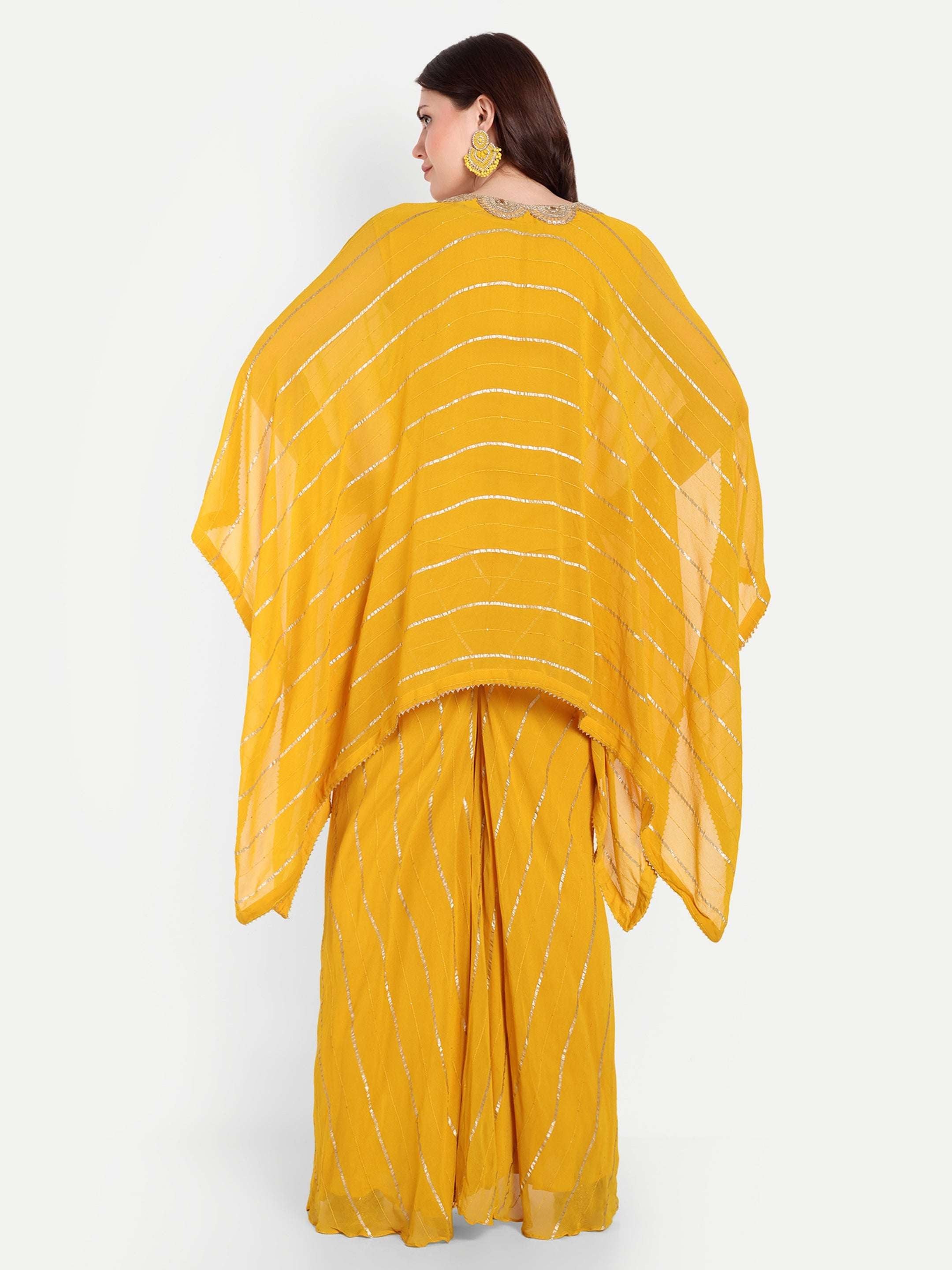 Yellow Poncho & Palazzo Set