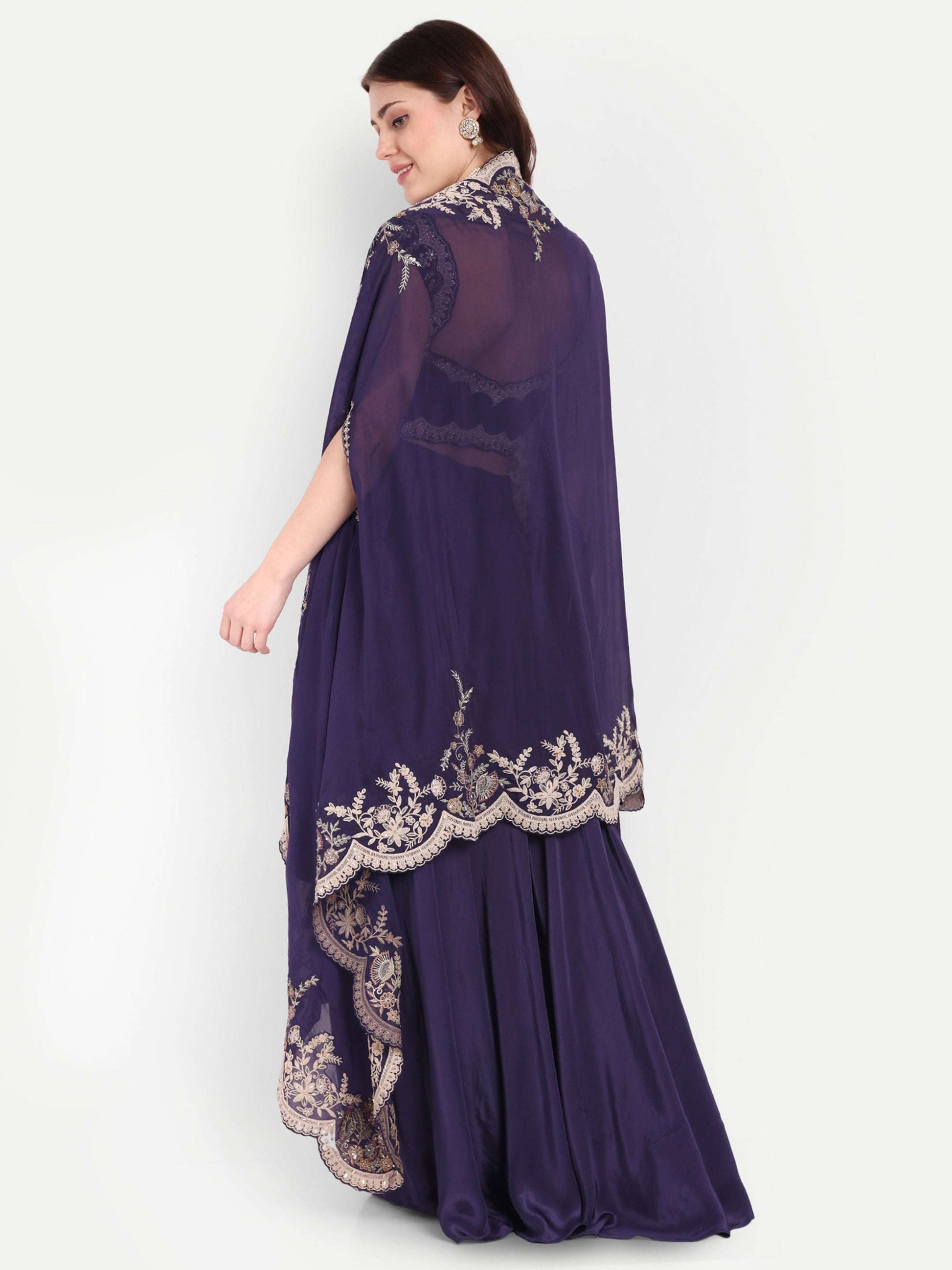 cape is a flowy drape in Georgette