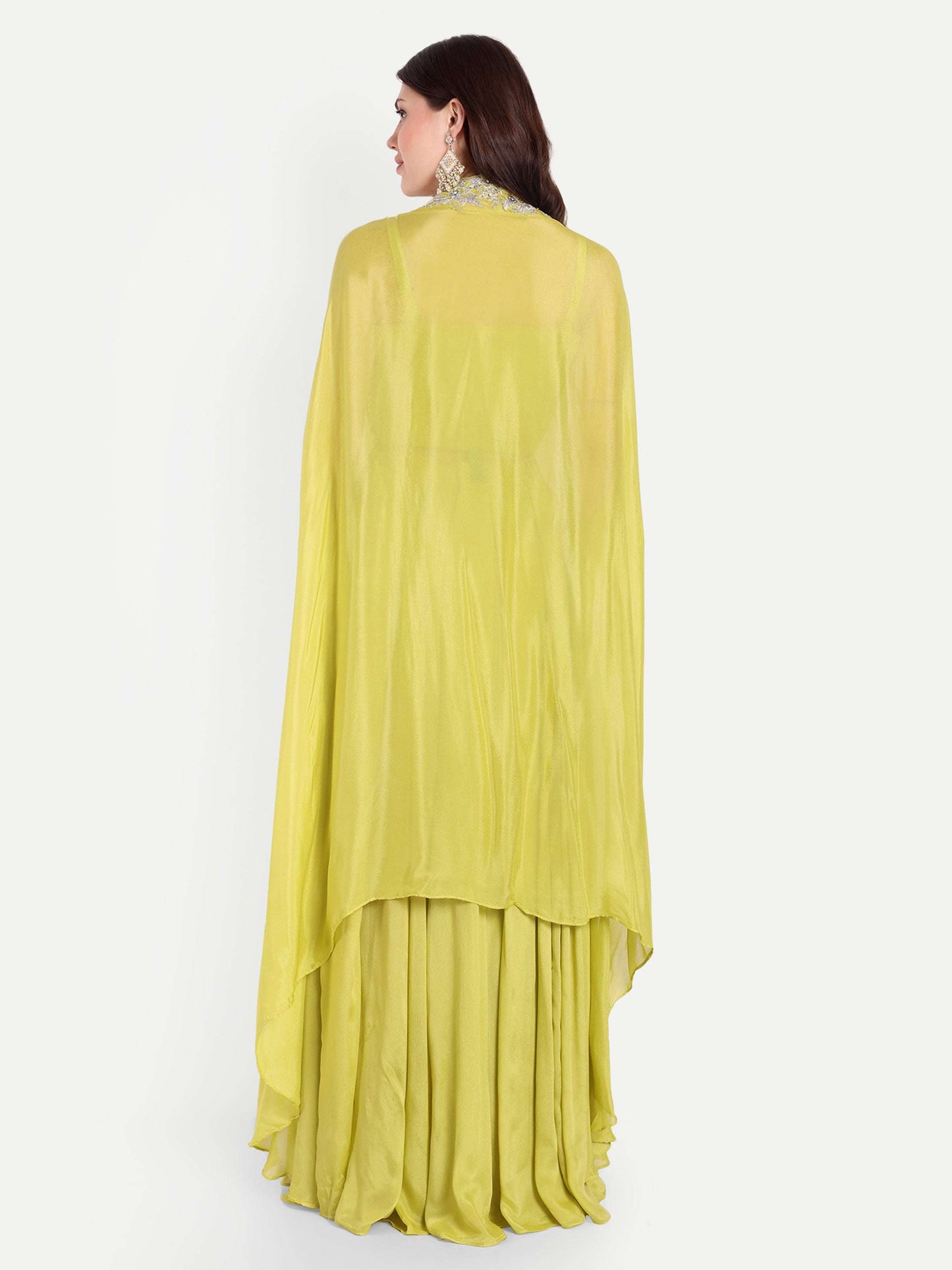 Neon Green full length cape set