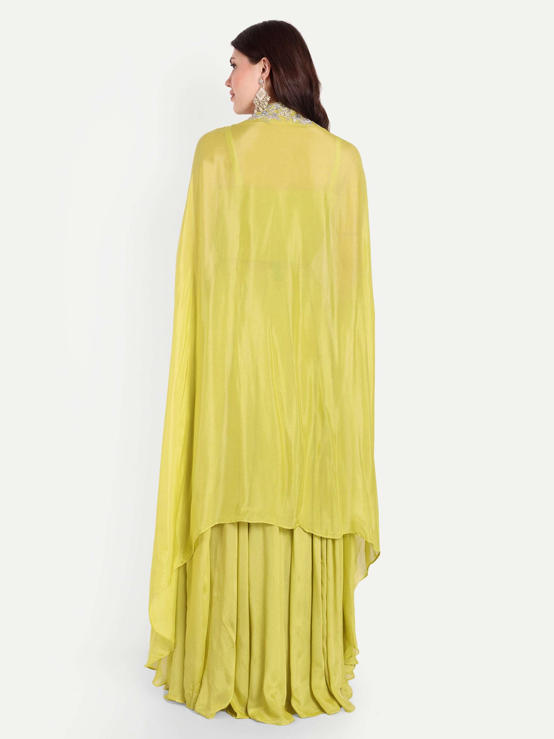 Neon Green full length cape set