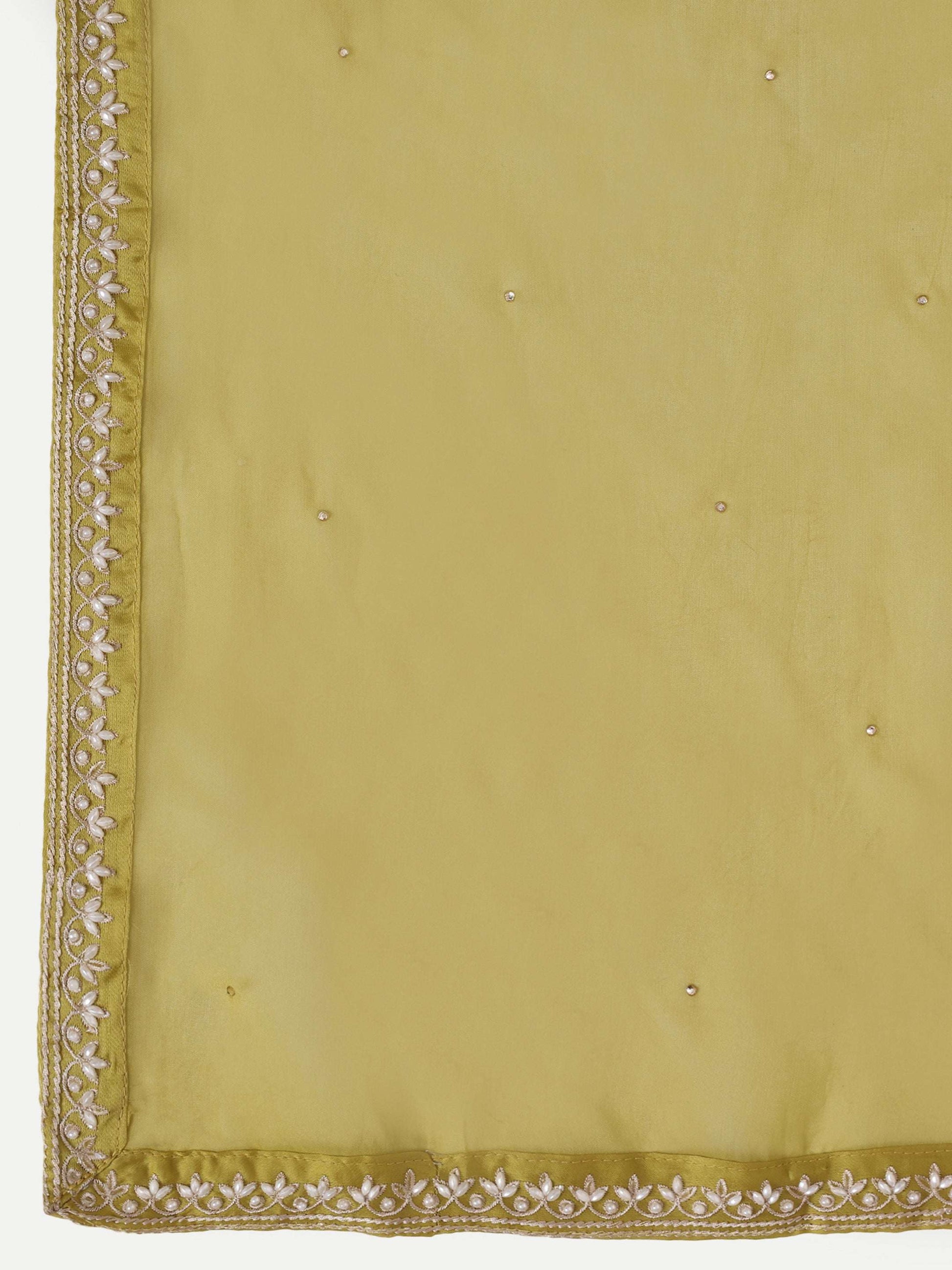 Heavy embroidery on Satin Silk fabric Dupatta