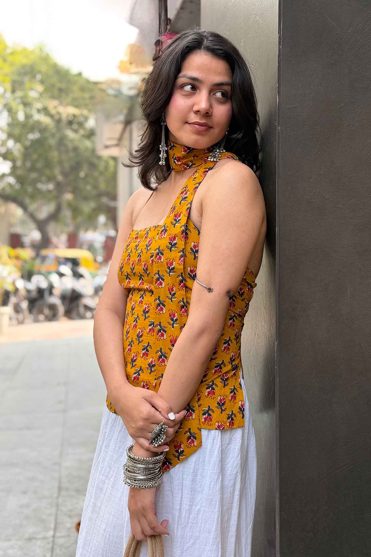 Munni Backless Handblock Print Top