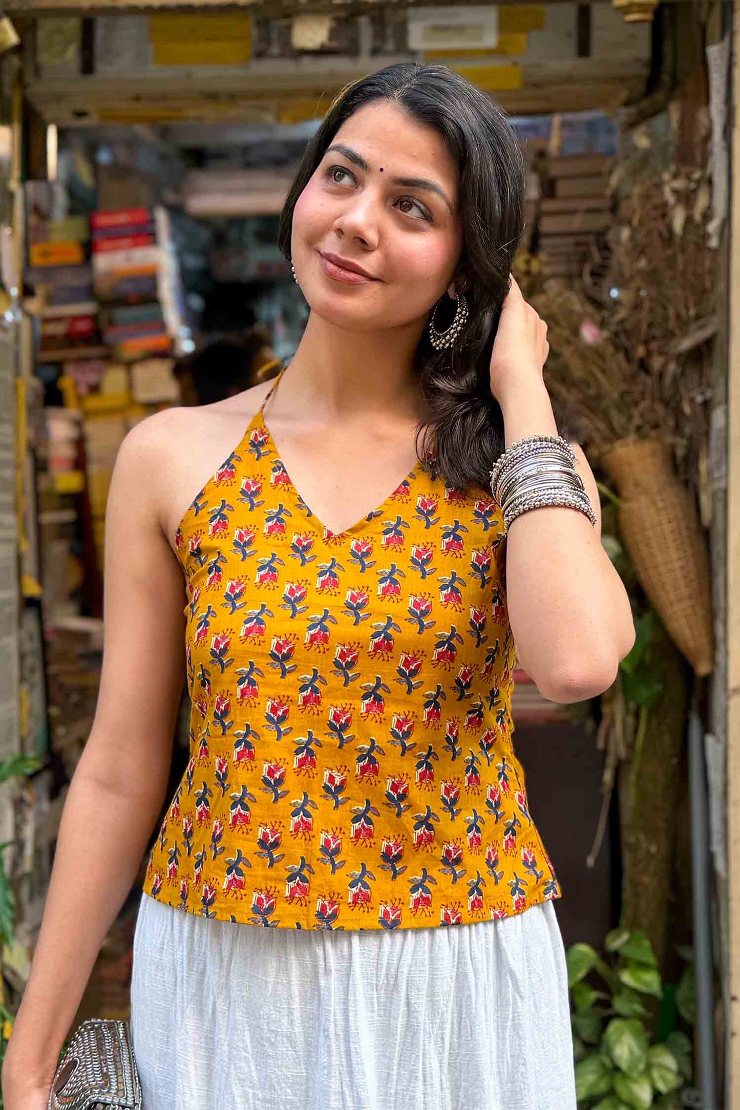 Kamli Halter Neck Fusion Kurti