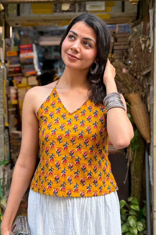 Kamli Halter Neck Fusion Kurti