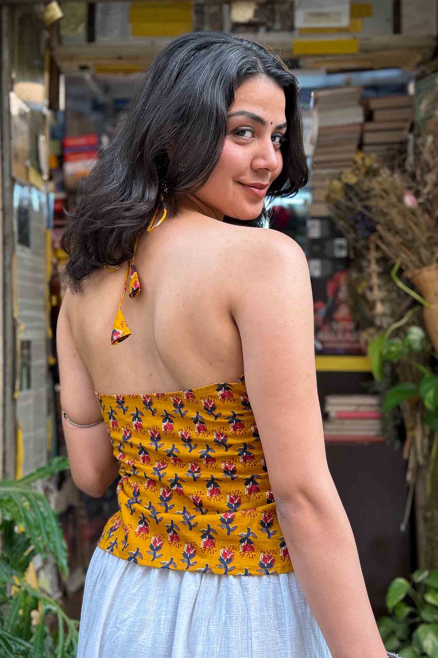 Kamli Halter Neck Fusion Kurti