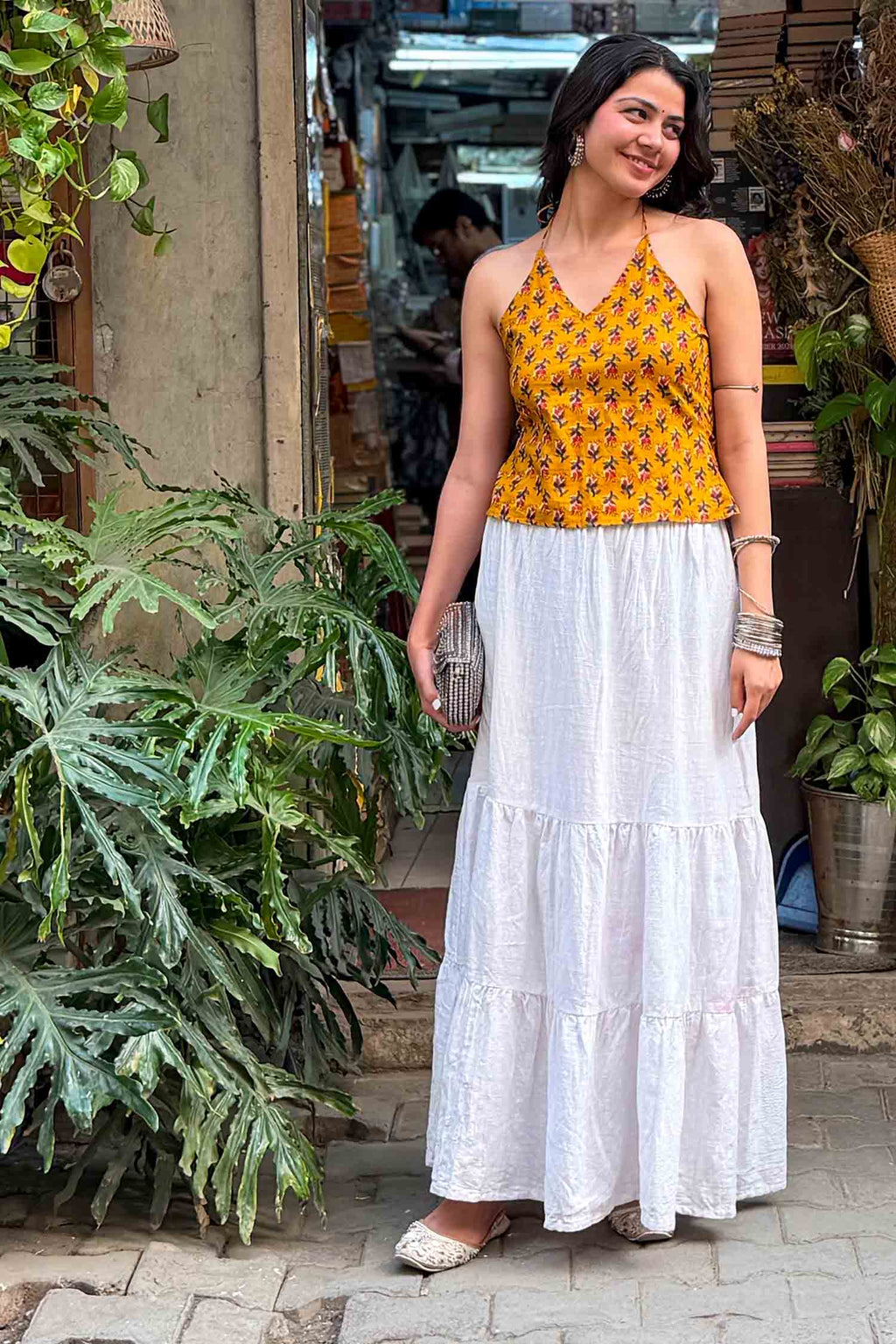 Kamli Halter Neck Fusion Kurti