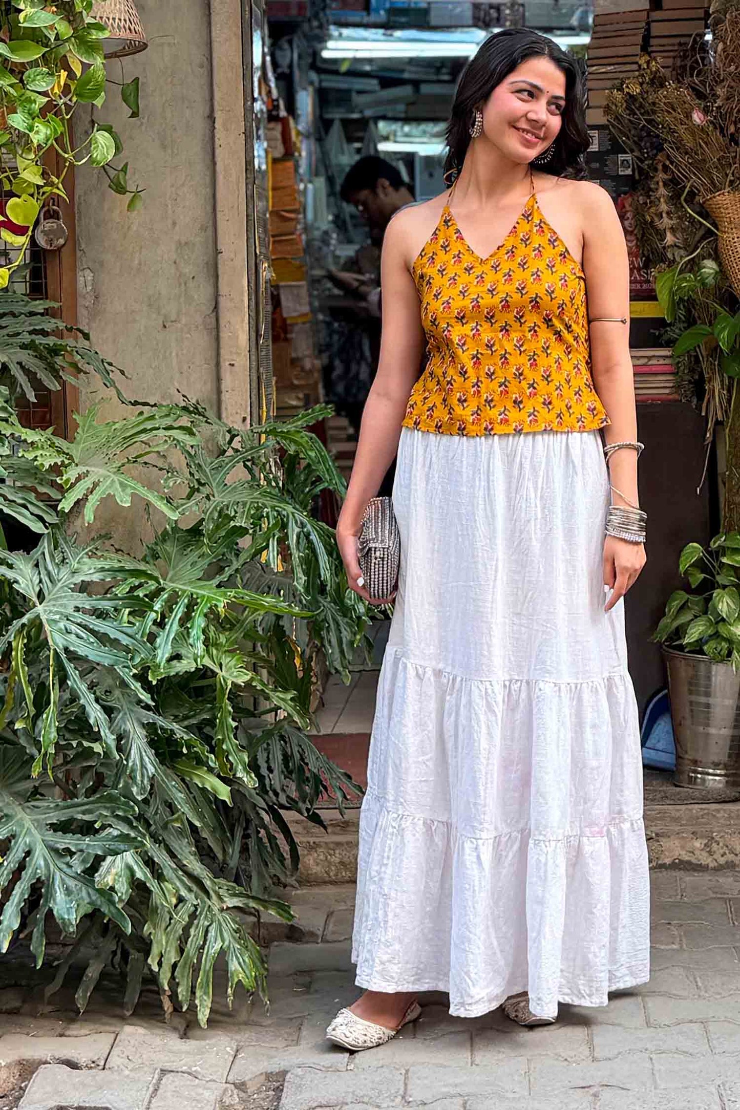 Kamli Halter Neck Fusion Kurti