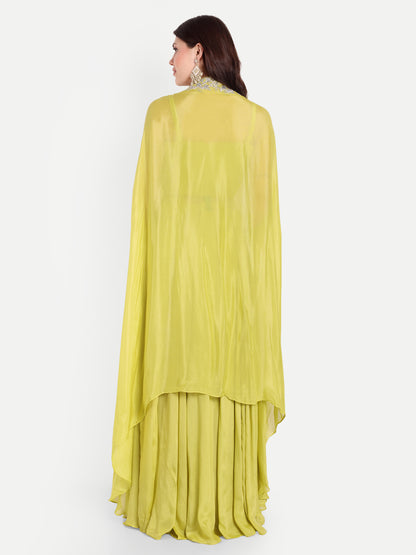 Neon Green full length cape set