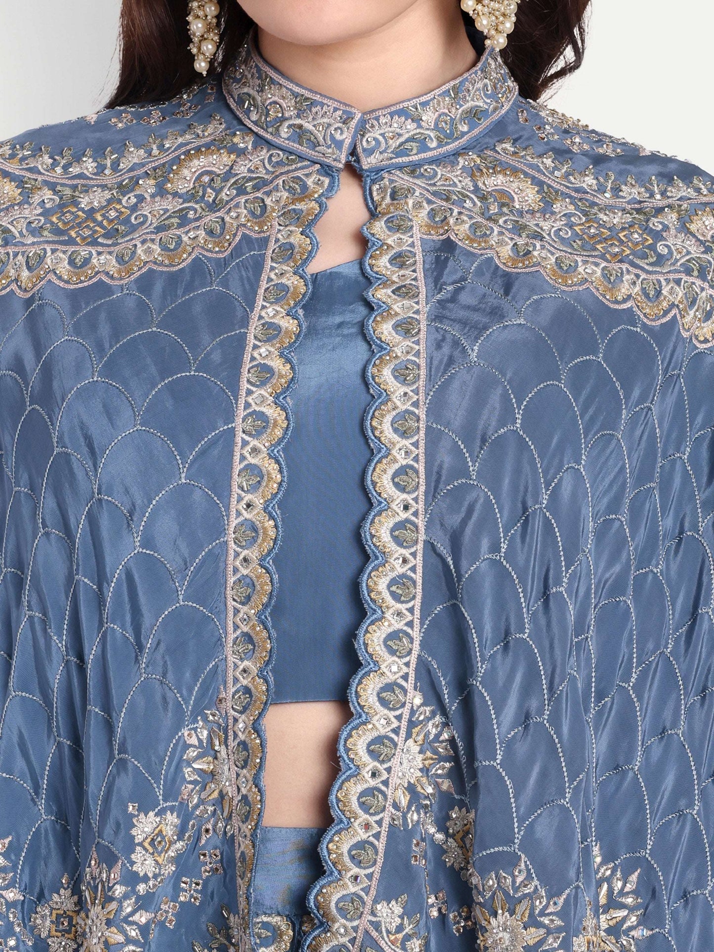 Hand-embroidered cape