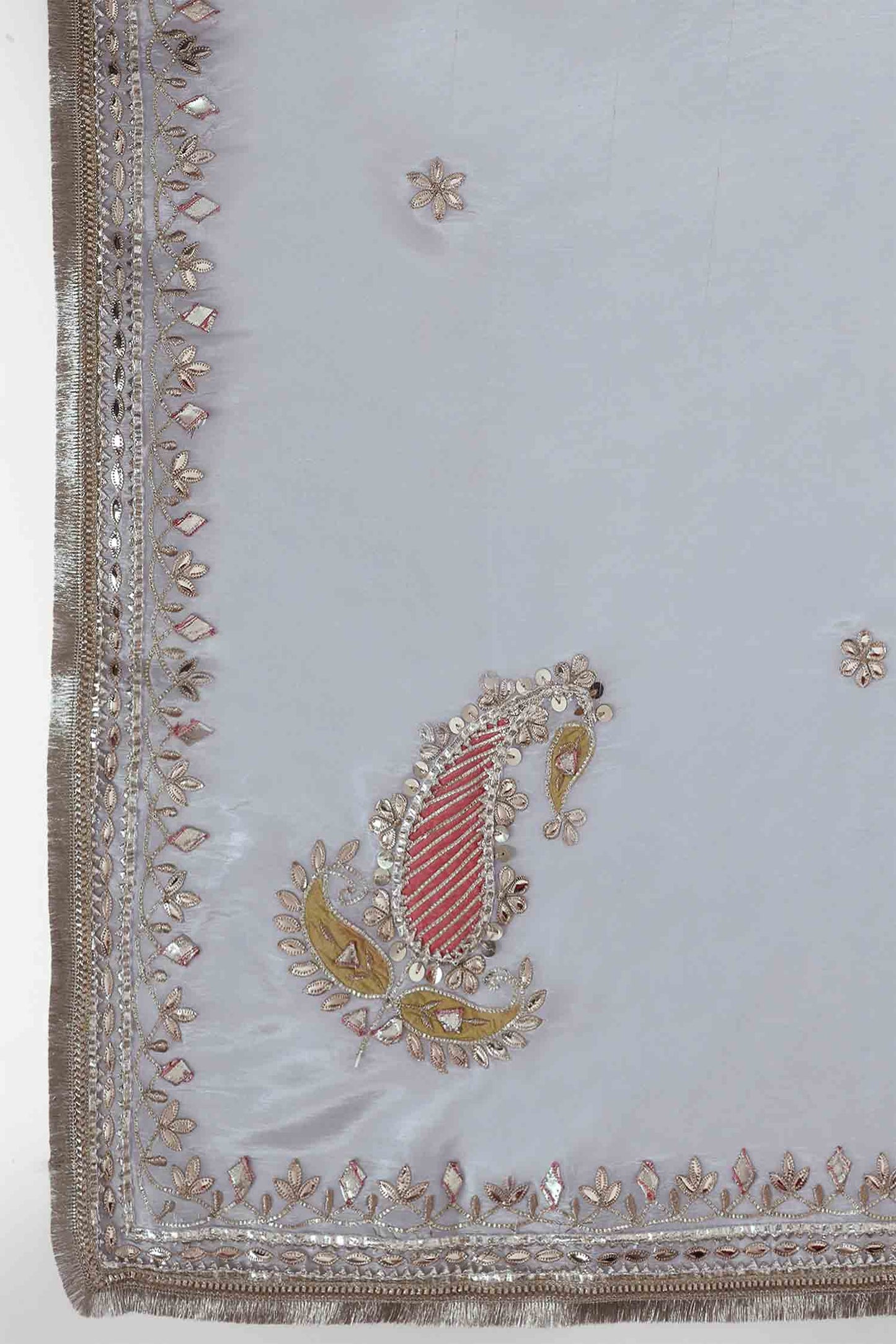Grey Gotta Patti Anarkali With Dupatta