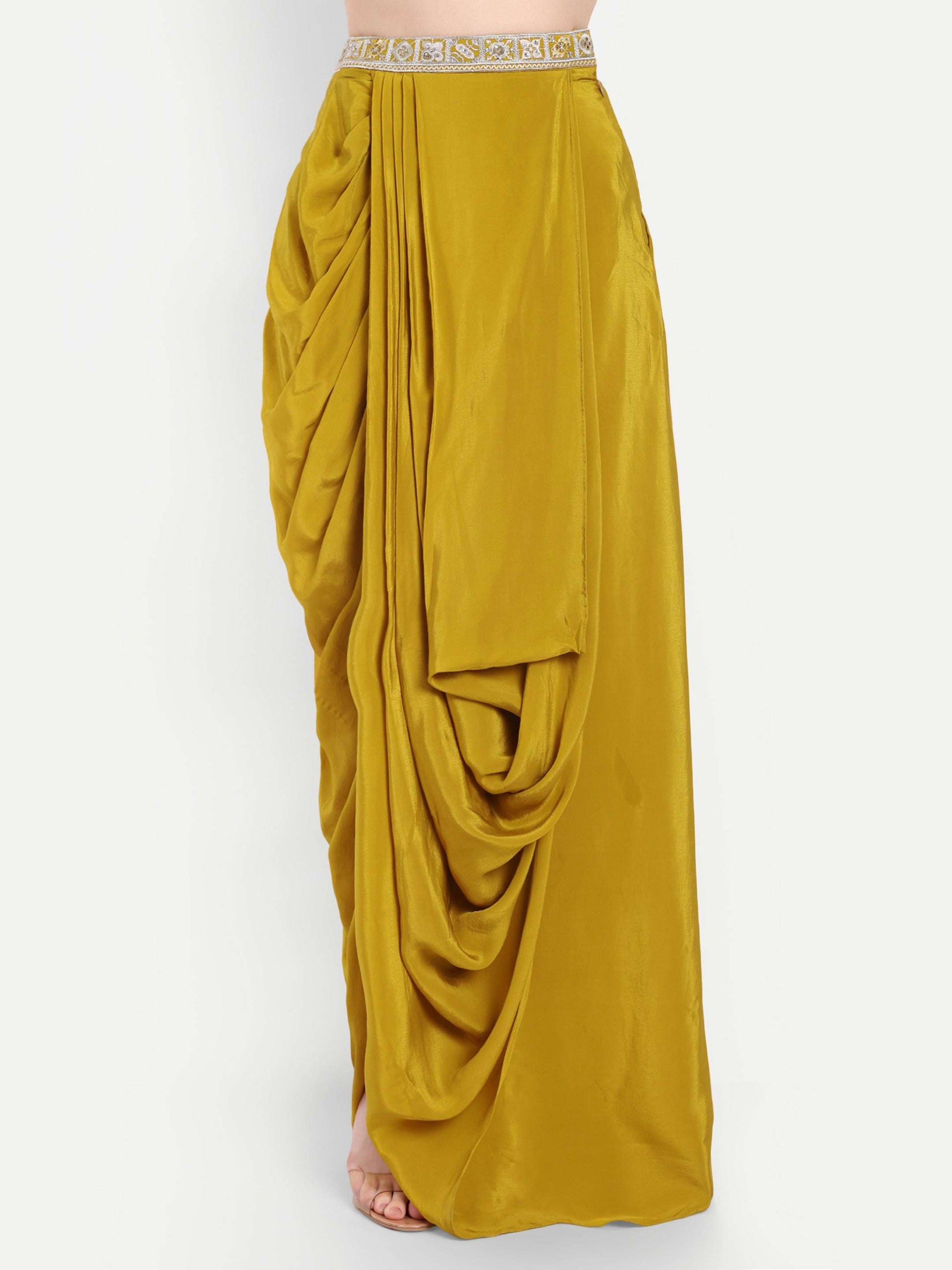 comfort Dhoti unique Mustard Crepe fabric