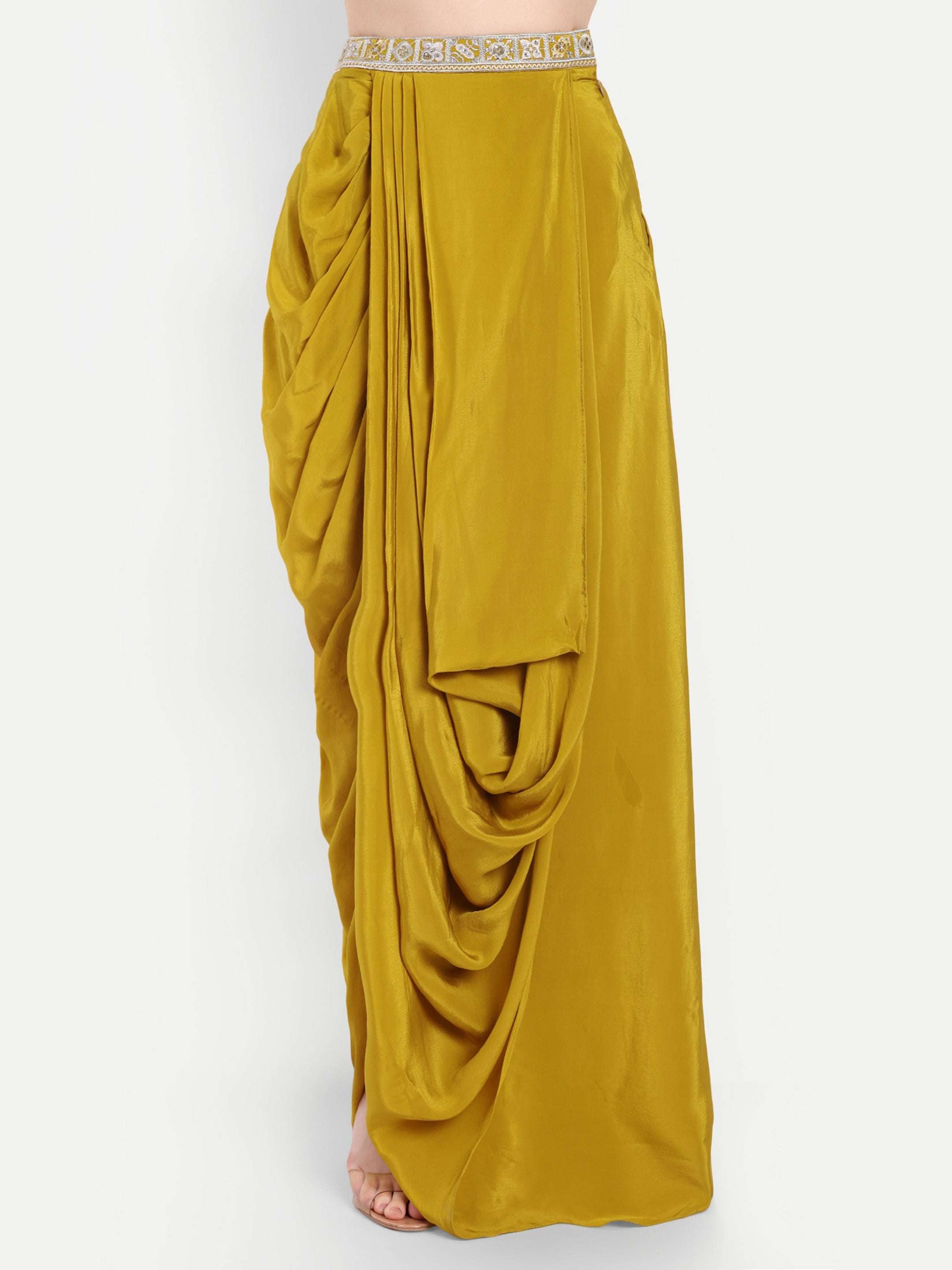 comfort Dhoti unique Mustard Crepe fabric
