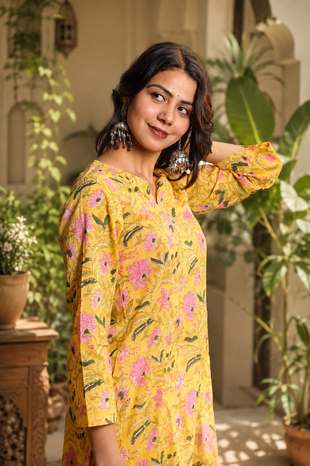 Nargis Cotton Handblock Kurti