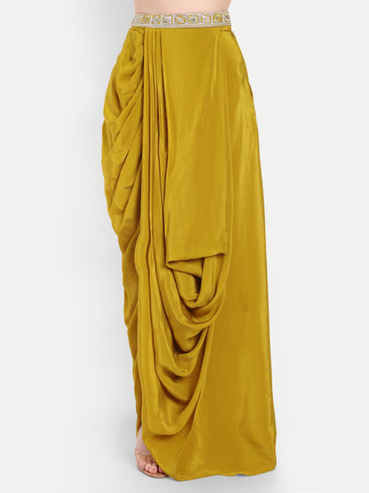 comfort Dhoti unique Mustard Crepe fabric